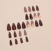 Brown Press on Nails Medium Almond Fake Nails with Butterfly
