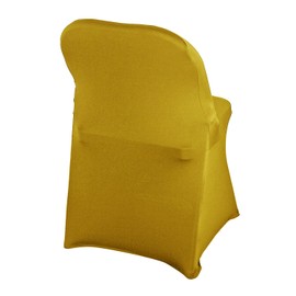 WELMATCH Gold Spandex Folding Chair Covers - 50 PCS Weddding Events Party Decoration Stretch Elastic Chair Covers Good (Gold, 50)
