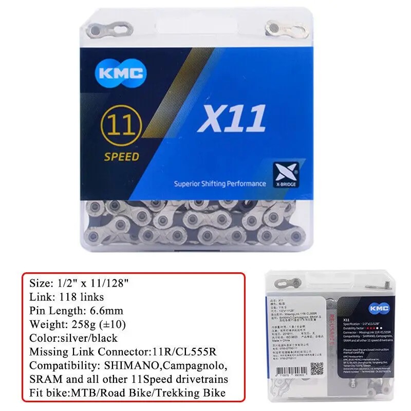For X11 11-Speed Bicycle Chain 118 Links Superior Shifting Performance