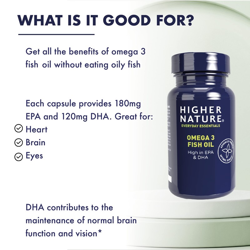 Higher Nature - Omega 3 1000mg Fish Oil Capsules -