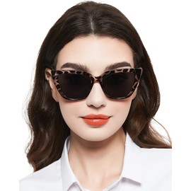 MARE AZZURO Oversized Reader Sunglasses 2.0+ Women Large Cat Eye Sun Reading Glasses 1.00 1.25 1.50 1.75 2.00 2.25 2.50 2.75 3.00 3.50 4.00 (Leopard, 200)