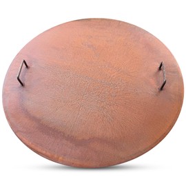 Pleasant Flames 30-Inch Rustic Corten Steel Fire Pit Lid - Heavy Duty Rust Ressistant Steel - Beautiful Rustic Brown