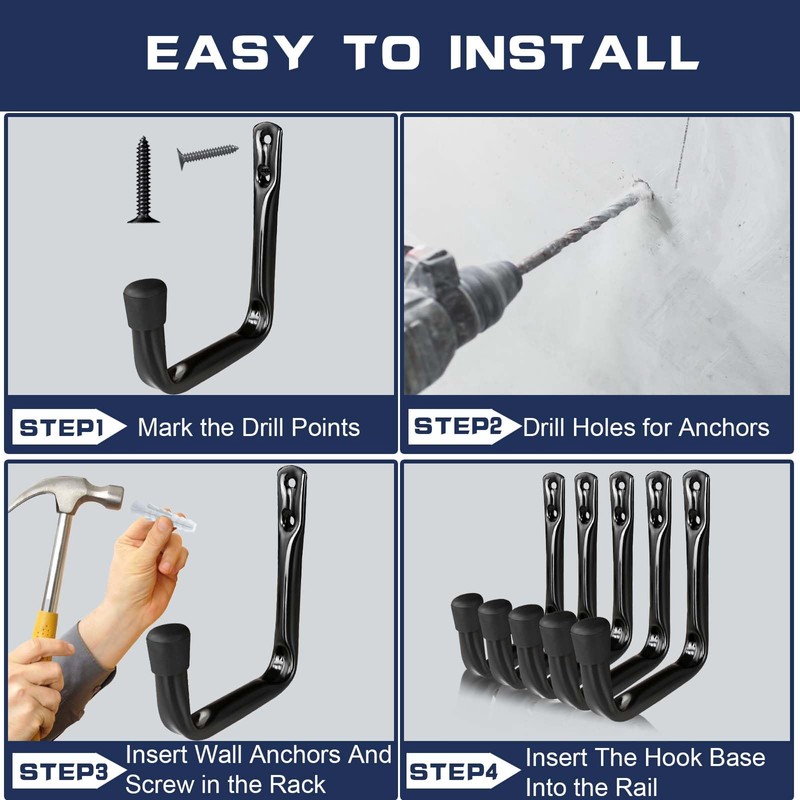 Dreecy J Utility Hooks for Hanging Heavy Duty Garage Storage
