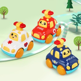 LEADSTAR Baby Toy Cars,Cartoon Wind up Cars for 1 Year Old Boy Gifts Press and Go Toddler Toy Cars for Toddlers 1-3 Baby Toys 12-18 Months Gifts for 1 2 3 Year Old Boys Girls