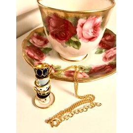 Tea Cup China Necklace, Teacup Jewellery for Women in an Organza Gift Bag