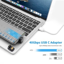 Duttek 180 Degree USB C Adapter 40Gbps, USB C U Adapter Supports 8k@60HZ and 100W fast charging, U Shape USB C Adapter Compatible with Thunderbolt 3/4 and with USB Type C interface devices -2Pack