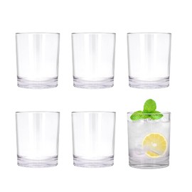 REALWAY 12 oz Plastic Cups Reusable, Unbreakable Plastic Drinking Glasses,Clear Plastic Tumblers Water Glasses Cups for Kitchen, Acrylic Glasses Drinkware Dishwasher Safe Drinking Glasses 6 Pack