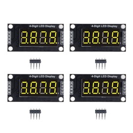 4 Sets Digital Tube Display Module LED 4 Digit 7 Segment 0.36in TM1637 Drive Chip Yellow MRA110C