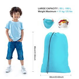 OTraki Large Dirty Laundry Bags Drawstring 24 x 32 inch 2 Pack Travel Dirty Clothes Bag Heavy Duty Organizer Bag Tear Resistant Fabric Foldable Storage Bag for Toy Camp Home Bedroom College Dorm