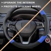 GIANT PANDA Microfiber Leather Steering Wheel Cover for Honda Accord,Civic,CR-V,HR-V,Pilot(Diamond-Pattern-Black+Blue-Standard