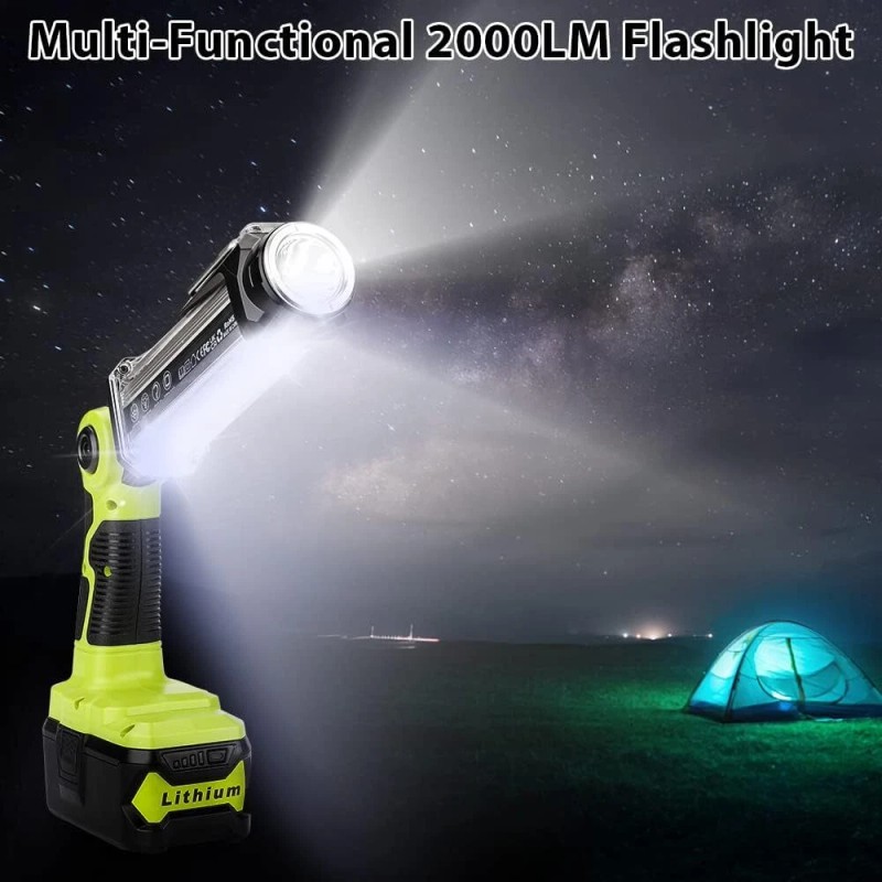 Jhjqzcyg For Ryobi 18V ONE+ Li-ion Battery LED Work Light