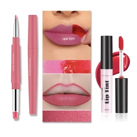 Caunmy Peel Off Lip Liner Stain Set, Long Lasting Liquid Lipstick, Matte Lip Gloss Non-Stick Transfer-proof Waterproof Lip Pen (SET 4)