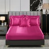 Herside Satin Hot Pink Ruffle Comforter Set with Sheet Set