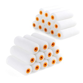 24-Piece Paint Roller Cover, 4-inch (About 10 cm) Foam Roller Cover, Mini Paint Roller kit, high Density Foam Paint Roller for Walls, Ceilings, cabinets, Doors, Tables and More.