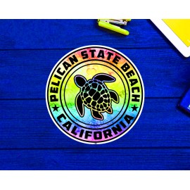 Pelican State Beach California Sea Turtle CA Sticker 3"