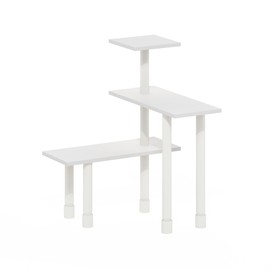 Furinno Turn-N-Tube 3-Tier Multipurpose Corner Countertop Organizer Shelf, White/White