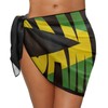 JEOCODY Jamaican Flag Women Chiffon Short Sarongs Cover Ups Beach