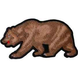 California Bear Patch - 3.5x1.8 inch. Embroidered Iron on Patch (P5551)