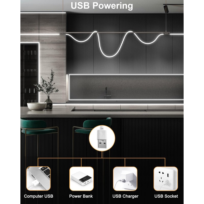 ALITOVE USB COB LED Strip 2 m Cool White 6000