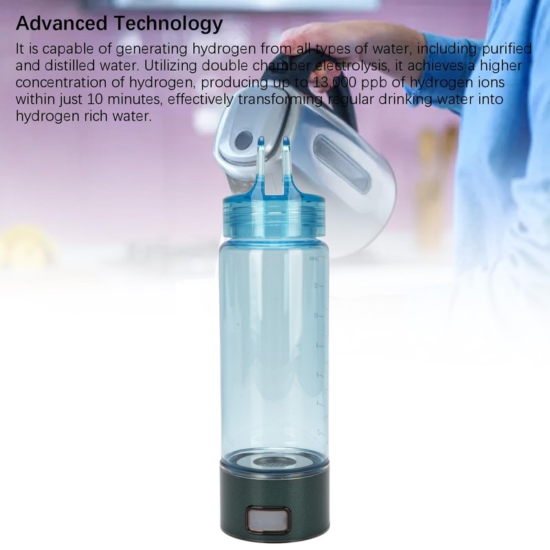 Hydrogen Water Bottle, Portable Hydrogen Water Ionizer, 400ml Hydrogen Bottle