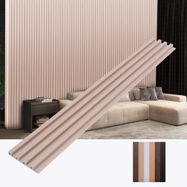 Wall Panels for Interior Wall Decor 16 Pack 48"x 6", WPC White Ash Accent 3D Wall Panels DecorativeCovering Wainscoting Panels, Slat Wall Paneling for Bedroom, TV Wall Decor for Living Room