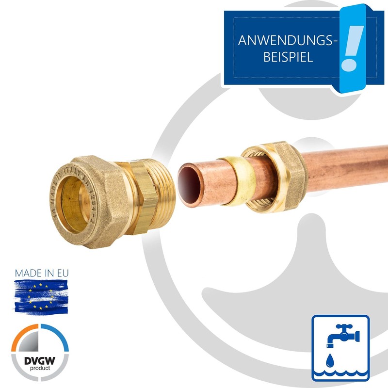 tecuro MS Clamping Ring Connector Straight Screw Connection 15 x