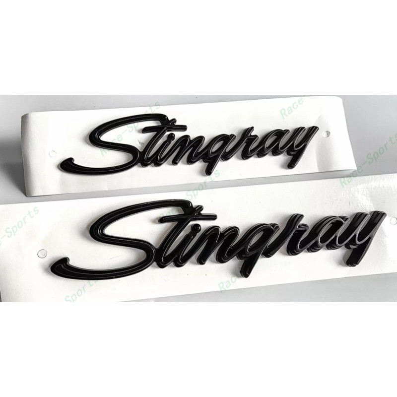Corvette 2PCS Matte Black Front Fender Stingray Emblems Badges For