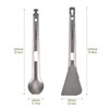 TOMSHOO Titanium Serving Tongs Multi-Purpose BBQ Tongs with Spork and