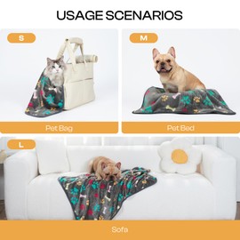 Luciphia 1 Pack 3 Blankets Fluffy Premium Fleece Pet Blanket Flannel Paw Printed Throw for Dog Cat(Small 23x16'', Grey/Brown/Blue)