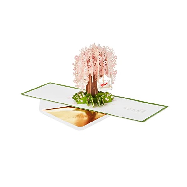 Hallmark 3D Pop-Up Valentine's Day Card - One and Only Love Cherry Blossoms Design Green & White 25565672
