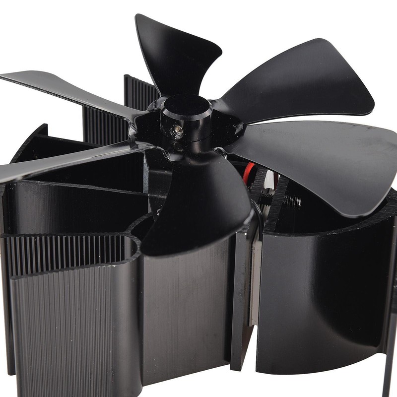Stove Fan 6 Blade Mini Fireplace Fan Heat Powered Wood