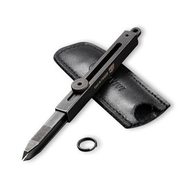 CIVIVI Precision Tweezers for Splinters, Retractable Keychain Tweezers for Men Women EDC Carry, Tac-N-Tweeze Tweezers with Leather Sheath Designed By Bob Terzuola C19062B-A
