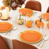 JarThenaAMCS 40Pcs Fall Oval Paper Plates Orange Gold Foil Dinner