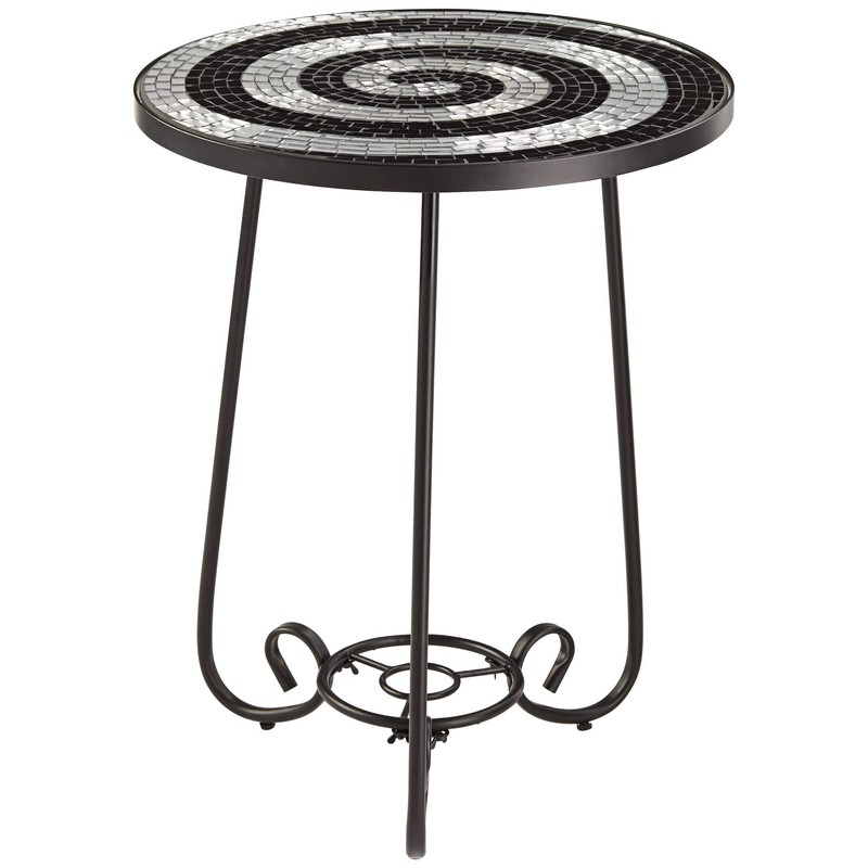 Teal Island Designs Spiral Modern Black Metal Round Outdoor Accent