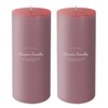 2 Pack 3x8 Hand Poured Red Dripless Pillar Candles, Soy