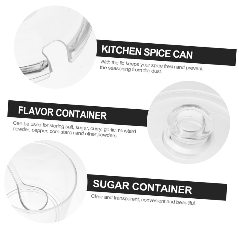 GLEAVI 2pcs Acrylic Seasoning Box Large Capacity Spice Container for