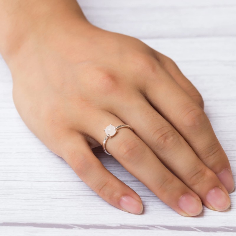Philip Jones Rose Quartz Adjustable Ring with Quote Card