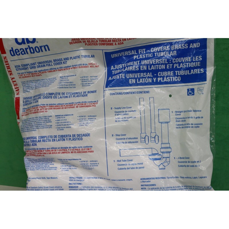 Dearborn ADA101 Universal P-Trap Full Cover Kit, For Use With