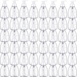 Nuenen 48 Pieces Foaming Pump Bottle 8 oz Foaming Soap Dispensers Plastic Foam Hand Soap Containers for Liquid Shampoo Empty Press Soap Dispenser with Pumps for Bathroom Kitchen(White)