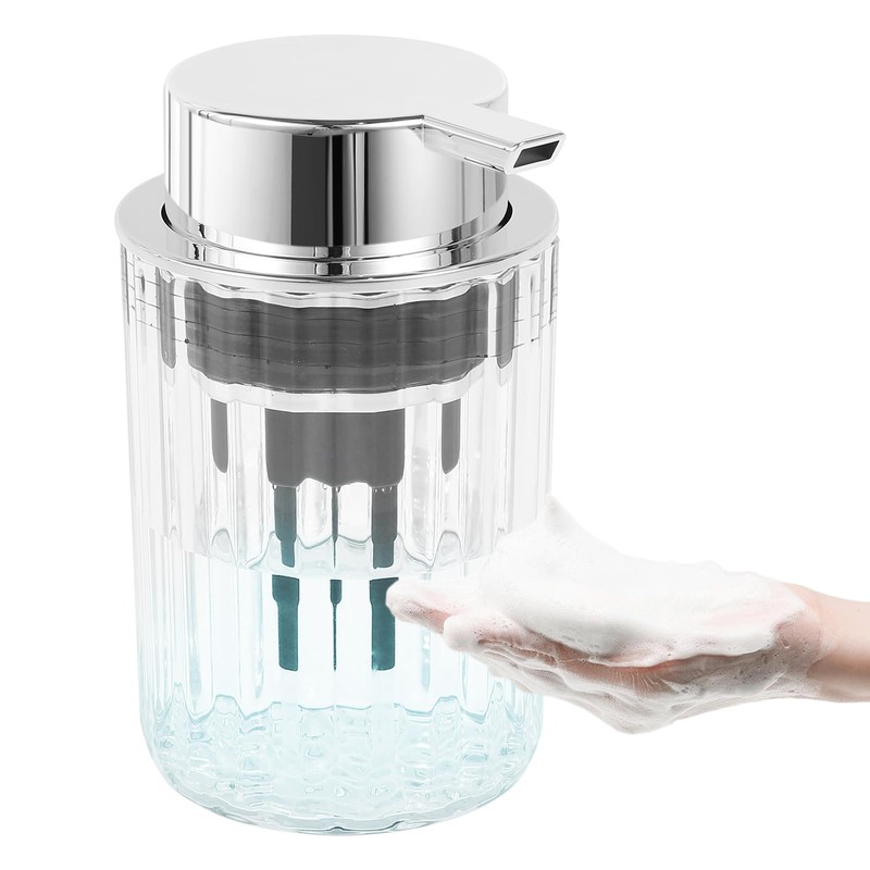 Foaming Soap Dispenser, Foam Hand Soap Dispenser with Silver Pump,