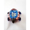 Tripact Inc M Design Art Handcraft Glass Blue/Red Turtle Paperweight