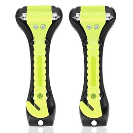 But Oswetf Pack of 2 Emergency Hammer, Car Emergency Hammer with Seat Belt Cutter, Emergency Hammer, Safety Hammer, Car Window Breaker for Car, Bus, Truck, Car Accessories (Green)