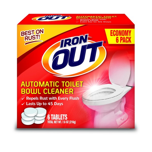 Iron Out Rust Stain Remover Automatic Toilet Bowl Cleaner Tablets and Powerful Gel Spray, 2 Count