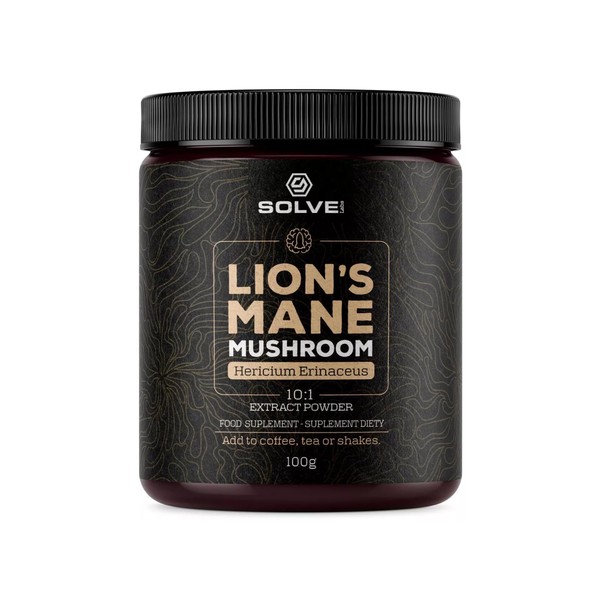 SOLVE Labs® ● Premium Lion's Mane Extract Powder ● 100% Fruiting Bodies ● 45% Beta-D-Glucans ● 10:1 Extract ● Zero Fillers & Additives ● 100g ● 1Serving = 15grams Mushrooms