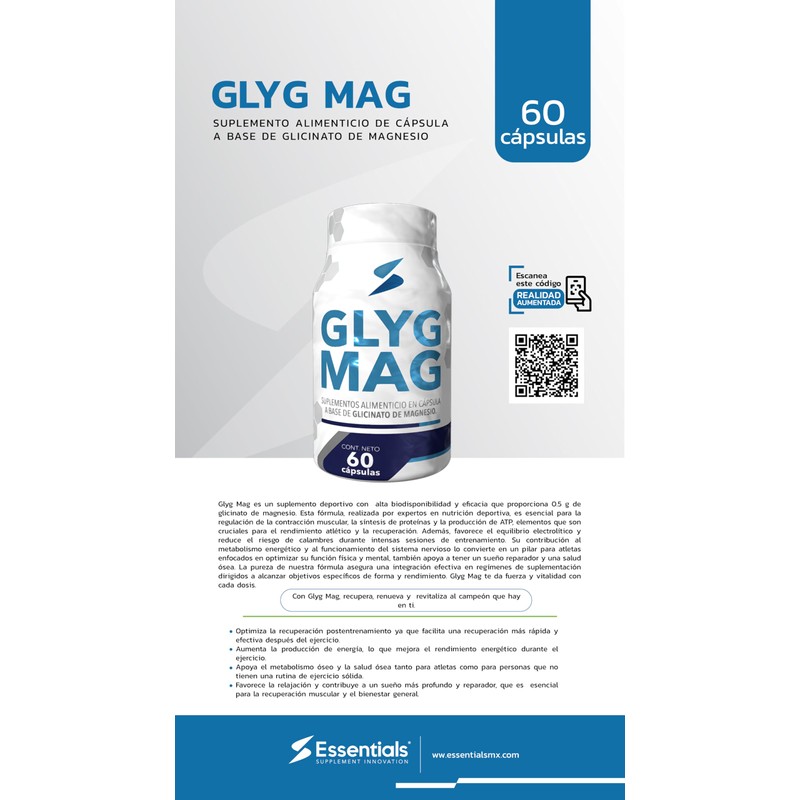 Glymag | Glicinato de magnesio | Essentials Innovation | 60
