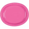 Hot Pink Solid Oval Plates - (Pack of 8) -