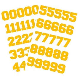 Sports Helmet Numbers 1" by Chalkallaboutit® Baseball, Softball, Hockey, Football and Lacrosse (Yellow)