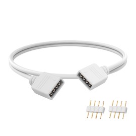 YAODHAOD RGB LED Strip Extension Cable,12V 4 Pin Solderless Strip Jumper Cables LED Strip Connector Extension Cable Cord for 5050 3528 RGB LED Strip Light (4-Pin, 50CM)