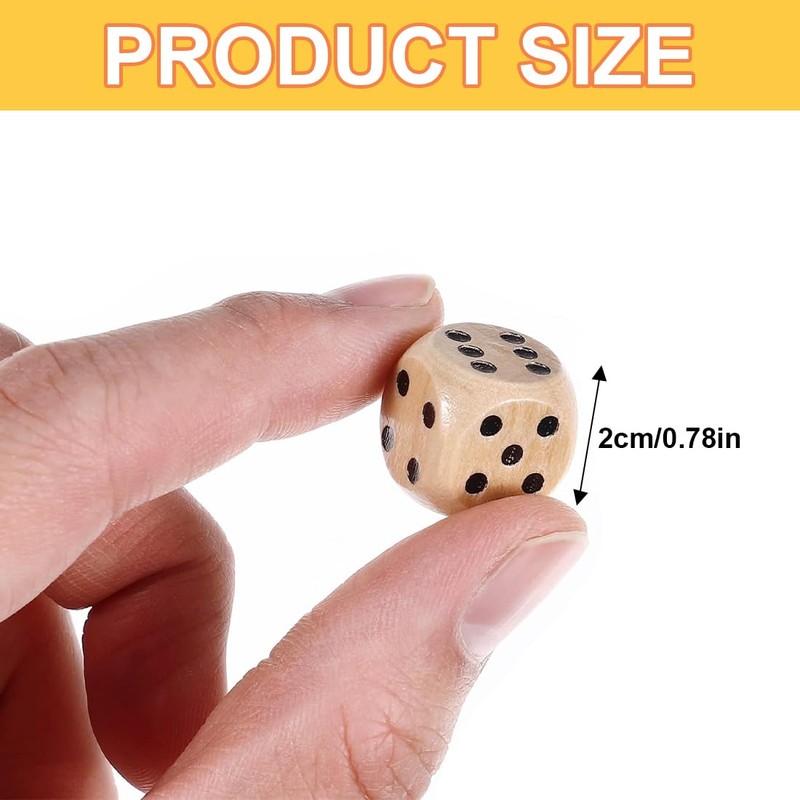 WeddHuis Pack of 10 Large D6 Wooden Dice Dice Set