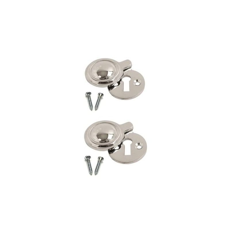 Victorian Keyhole Covered Escutcheon Chrome Covered Round Front Door Keyhole